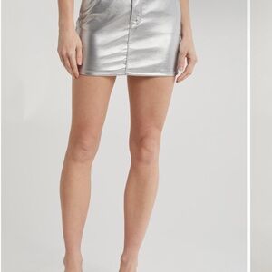 MOTHER Silver Mini Skirt